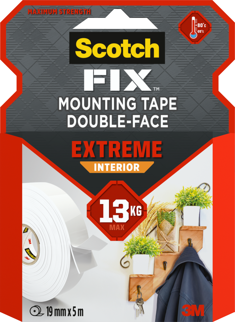 Ekstremalna wewnętrzna dwustronna taśma montażowa supermocna Scotch-Fix™ 19 mm x 5 m